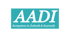 Logo AADI Kompetenz in Ästhetik & Kosmetik in weißer Schrift auf türkisem Hintergrund.
