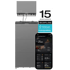 Graues EcoFlow PowerOcean Plus Heimspeichersystem mit 15 Jahre Garantie und Tibber Preissignalfähig, daneben ein Smartphone mit App-Anzeige.
