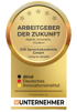 Goldenes Siegel "ARBEITGEBER DER ZUKUNFT" für iOR Sprachakademie GmbH, gültig bis 08/2026, vom Deutschen Innovationsinstitut.