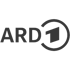 Graues ARD 1 Logo auf dunkelgrünem Hintergrund.