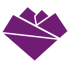 Ein violettes Herz im Origami-Stil, zusammengesetzt aus geometrischen Flächen auf schwarzem Hintergrund.