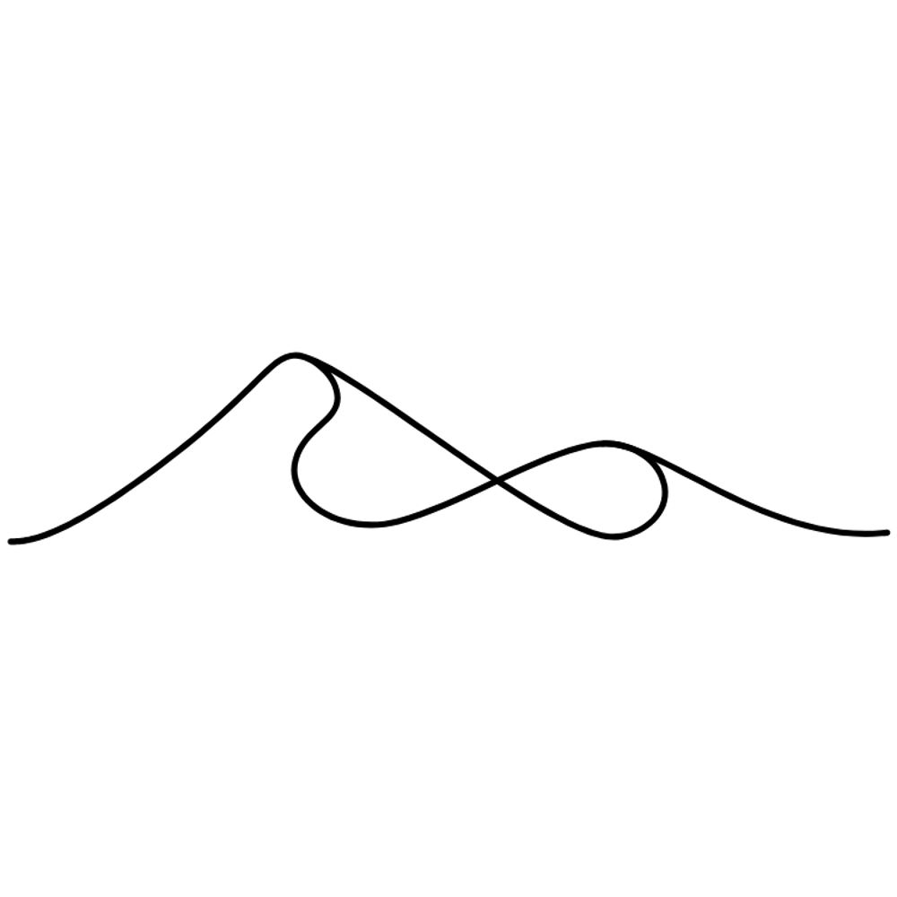 Logo der Praxis Stephanie Wildenberg mit geschwungenem Linienmotiv in Bergform – Psychotherapie mit Naturbezug