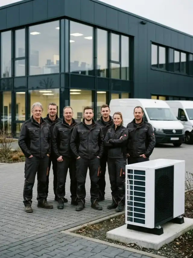Das Hollmann-Team vor dem Firmensitz
