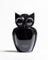 Parfumflakon Noctuelle in Form einer stilisierten schwarzen Bauhaus-Eule – exklusives Packaging Design