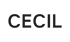 Der Text "CECIL" ist in grauer, serifenloser Schrift auf weißem Hintergrund dargestellt.