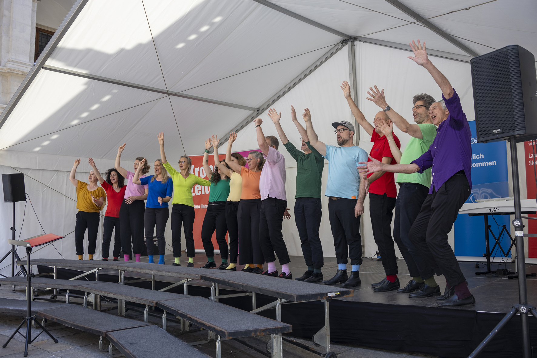 Jazzchor Basel from Switzerland performing in the Landhaushof, Voices of Spirit 2024, Graz