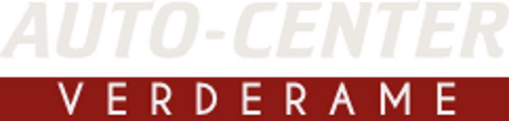 AUTO-CENTER VERDERAME Logo mit weißem Text auf grünem und rotem Hintergrund.