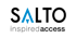 SALTO inspired access Logo mit blauem A auf schwarzem Hintergrund.