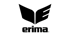 Schwarzes Erima-Logo auf dunkelgrünem Hintergrund, bestehend aus einem stilisierten "E" über dem Text "erima.".