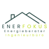 Das Logo „ENERFOKUS Energieberater Ingenieurbüro“ zeigt einen grünen Text und ein Dachsymbol auf dunkelgrünem Hintergrund.