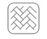 Umriss-Icon eines Fischgrätmusters, das Bodenbelag wie Parkett oder Laminat darstellt.