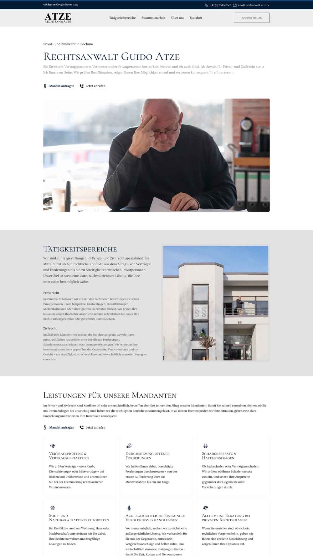 Webdesign-Projekt: Webseite für eine Rechtsanwaltskanzlei