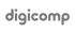 digicomp-Logo in Großbuchstaben in Grau auf grünem Hintergrund