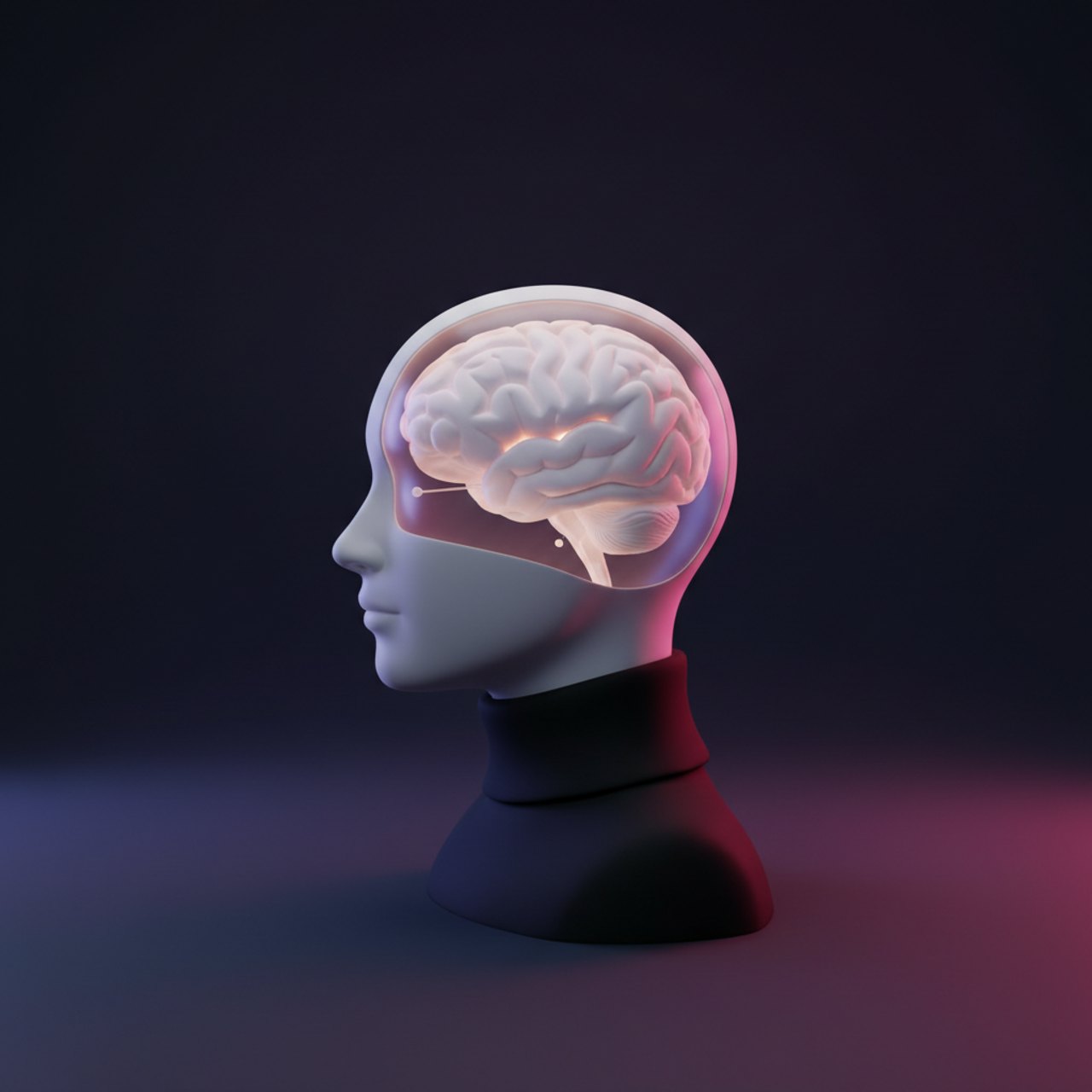 Sagittal section of the head with brain
