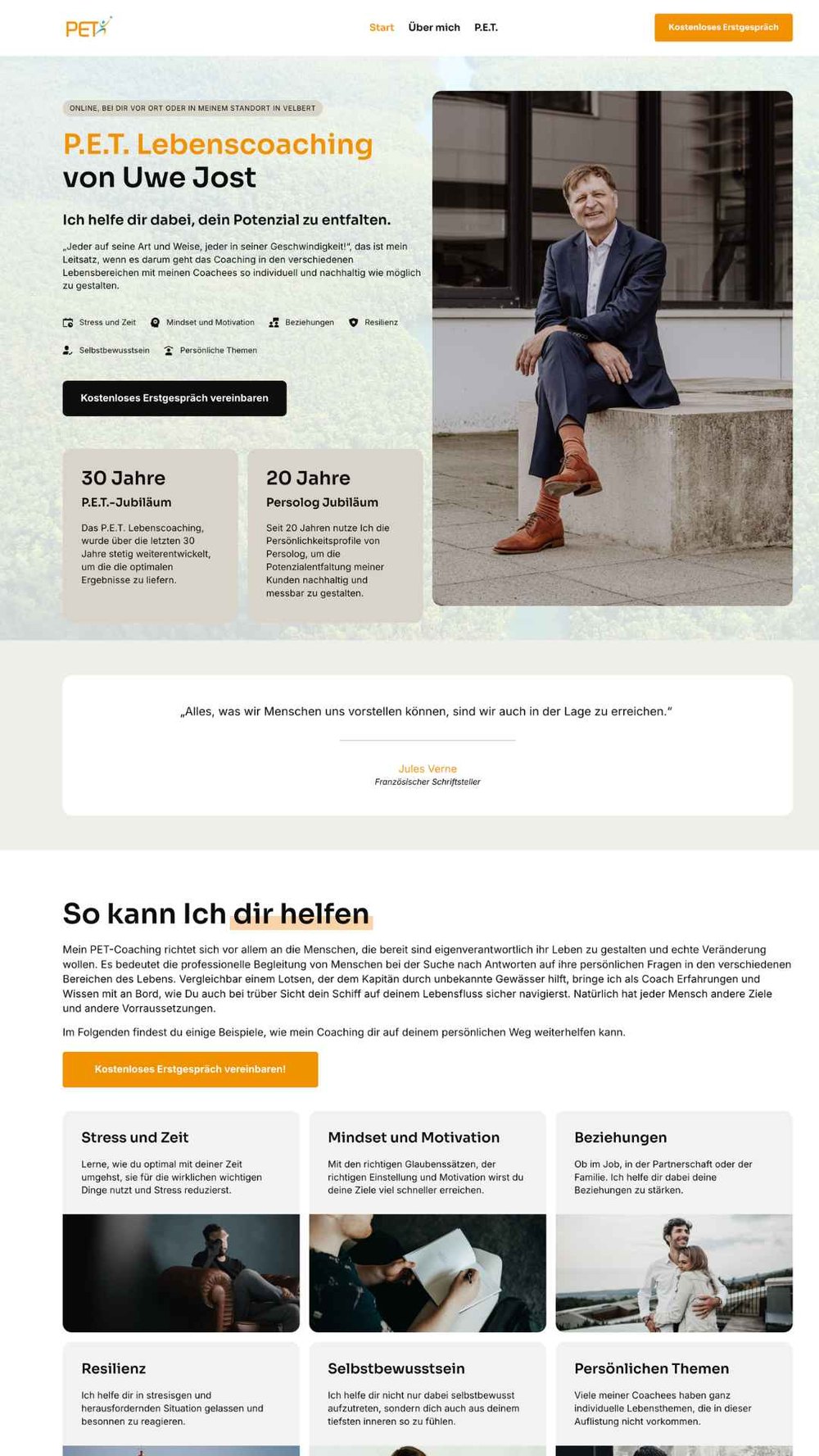 Webdesign-Projekt: Beispiel einer modernen Website