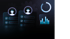 Zwei Profilkarten mit Checkboxen, ein Kreisdiagramm und ein Balkendiagramm auf dunklem Hintergrund.