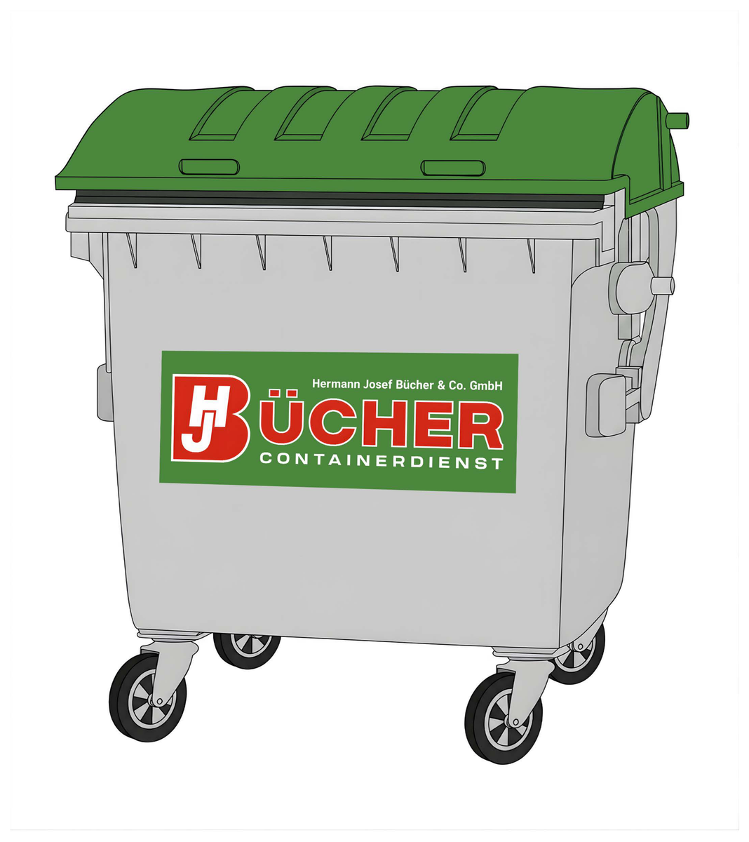 Abschließbarer Umleerbehälter 1,1 m³ von Bücher Containerdienst
