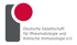 Logo der Deutschen Gesellschaft für Rheumatologie und Klinische Immunologie e.V. mit rotem Punkt und grauem R-Symbol.