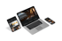 Responsive Website-Design von Moreno Lichtdesign auf Laptop, Tablet und Smartphone.