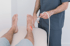 Doctor performing ultrasound for plantar fasciitis care