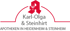Rotes Apotheken-A-Symbol über dem Text "Karl-Olga & Steinhirt Apotheken in Heidenheim & Steinheim".