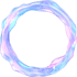 Blauer und rosa wellenförmiger, unregelmäßiger Kreis.