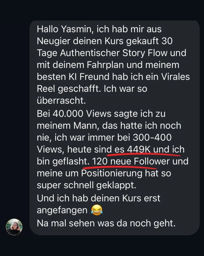 449.000 Views und 120 neue Follower mit dem Storyflow-Fahrplan