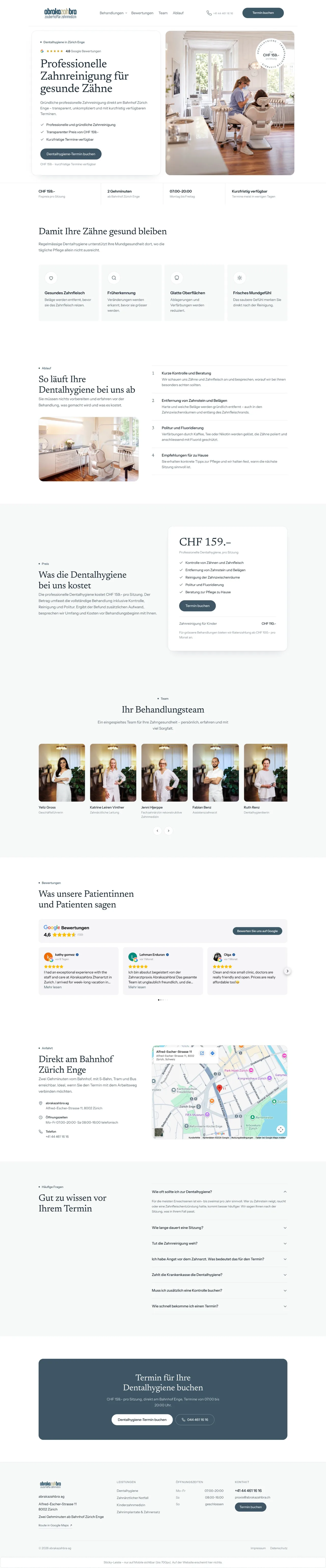 Google-Ads-Landingpage Dentalhygiene von Abrakazahbra AG