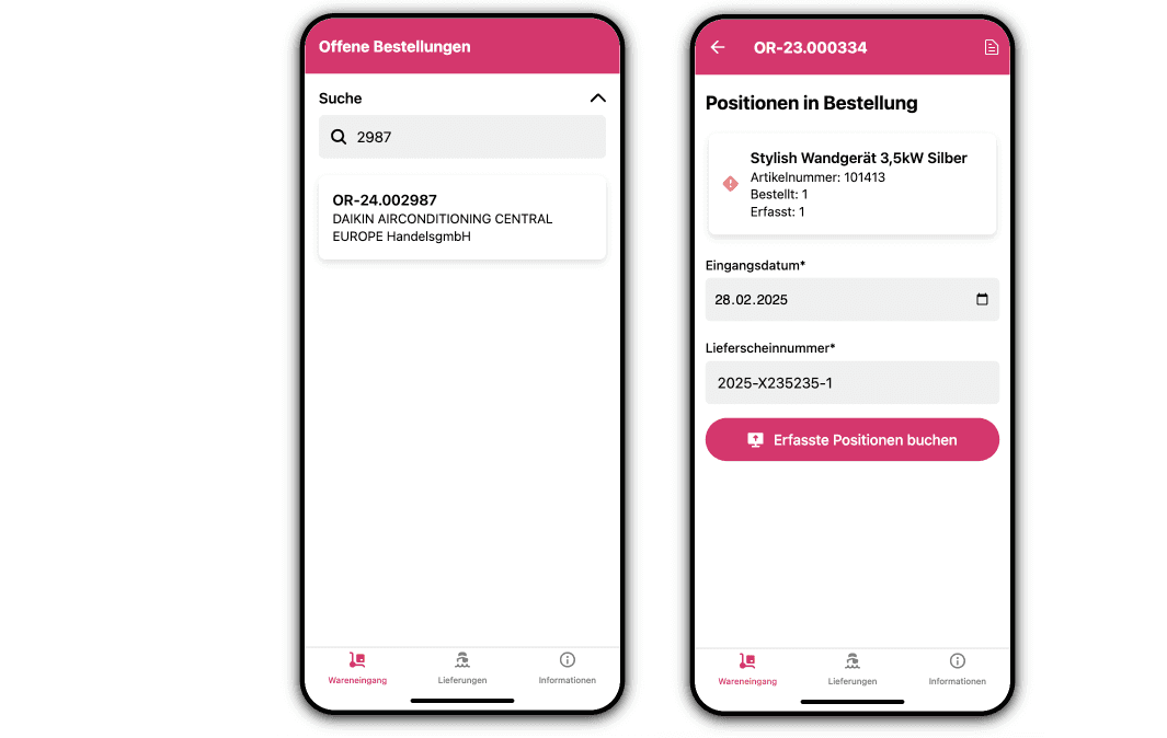 Beispiel einer mobilen App zur Lagerverwaltung mit individuellen Workflows