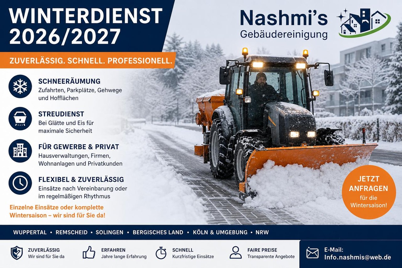 Winterdienst 2026/2027 Nashmis Gebäudereinigung