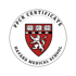 Rundes weißes Siegel mit dem Wappen der Harvard Medical School und dem Text "PPCR Certificate Harvard Medical School".