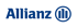 Allianz-Logo mit blauem Text und drei vertikalen Balken in einem Kreis.