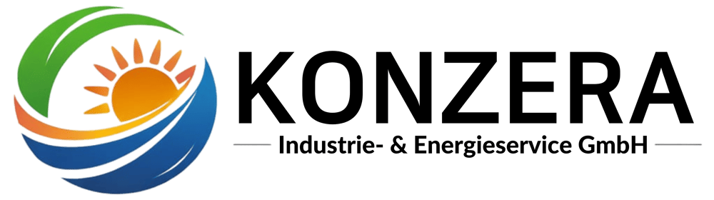 Logo mit Sonne, umgeben von grünen und blauen Bögen, daneben "KONZERA Energieservice GmbH".