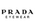 Schwarzes Prada Eyewear Logo auf weißem Hintergrund.