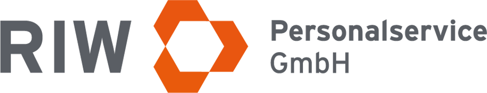 RWW Personalservice GmbH Logo: Grauer Text RWW, orangefarbenes stilisiertes Hexagon, grauer Text Personalservice GmbH.