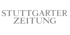 Logo der Stuttgarter Zeitung in grauer Serifenschrift auf schwarzem Hintergrund.