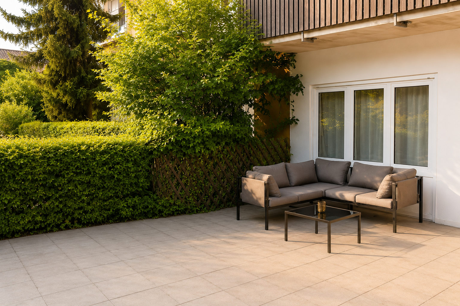 Terrasse mit Sitzgelegenheit