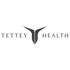 Tettey Health Logo mit abstraktem, dunklem "Y"-Symbol in der Mitte.