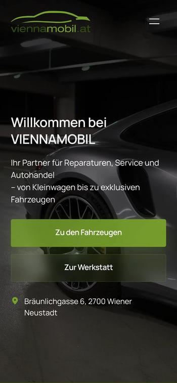Website von Viennamobil in der Handy-Ansicht