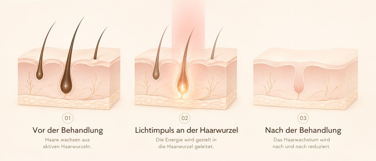 Darstellung der Wachstumsphasen des Haares als Grundlage der dauerhaften Haarentfernung bei SWON