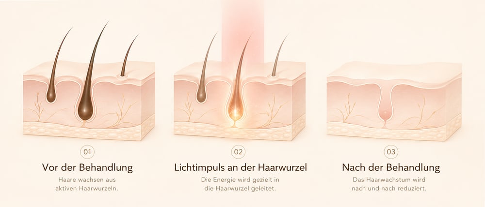 Darstellung der Wachstumsphasen des Haares als Grundlage der dauerhaften Haarentfernung bei SWON in Pforzheim