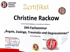 Zertifikat des Deutschen Hypnose Instituts für Christine Rackow über das DHI-Fachseminar „Ängste, Zwänge, Traumata und Depressionen“.