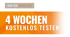 Schriftzug auf orange-grünem Hintergrund: "NUR FÜR KURZE ZEIT! 4 WOCHEN KOSTENLOS TESTEN"