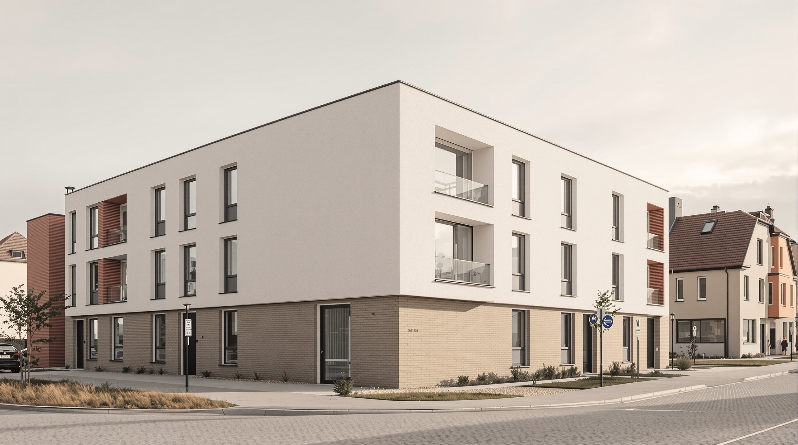 Modernes Wohngebäude mit Klinker in Nordrhein-Westfalen