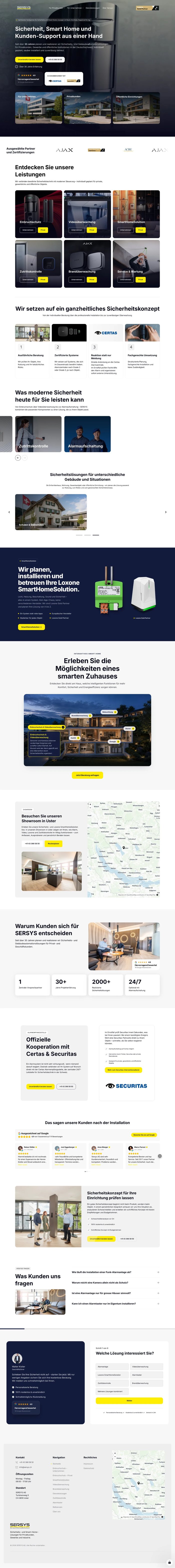 Einstieg der neuen Website der SERSYS AG mit Angebot, Beratung und Zielgruppeneinstiegen