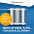 Wechselpilot-Anzeige mit Heizkörper und Text: Keine Lust mehr, zu viel für Energie zu zahlen? Unsere Tarifempfehlung.