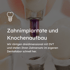 Zahnimplantate und Knochenaufbau. Das Bild zeigt ein Modell mit einem Zahnimplantat. Einfach anklicken, um mehr zu erfahren.
