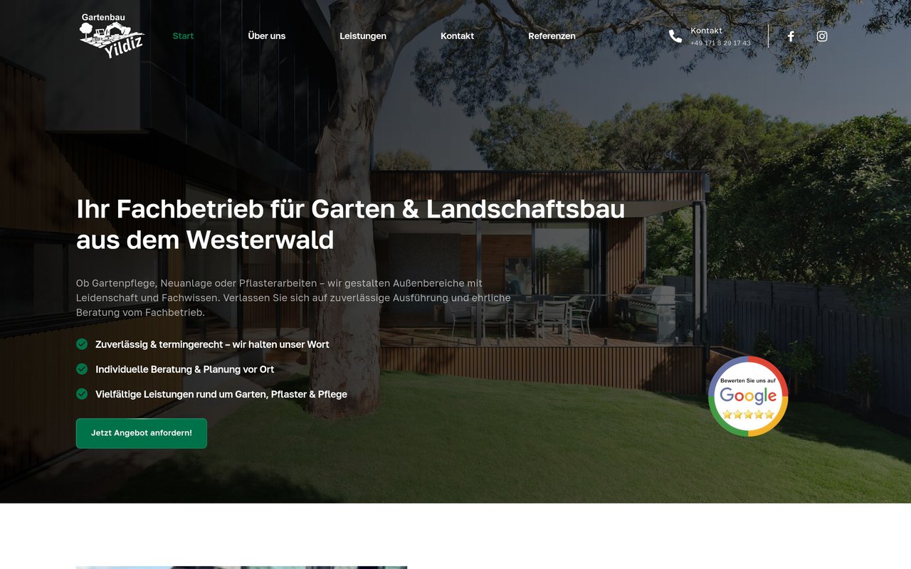 Webseite Gartenbau Yildiz