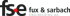 Logo von fse fux & sarbach ENGINEERING AG, mit rotem Punkt im "e".