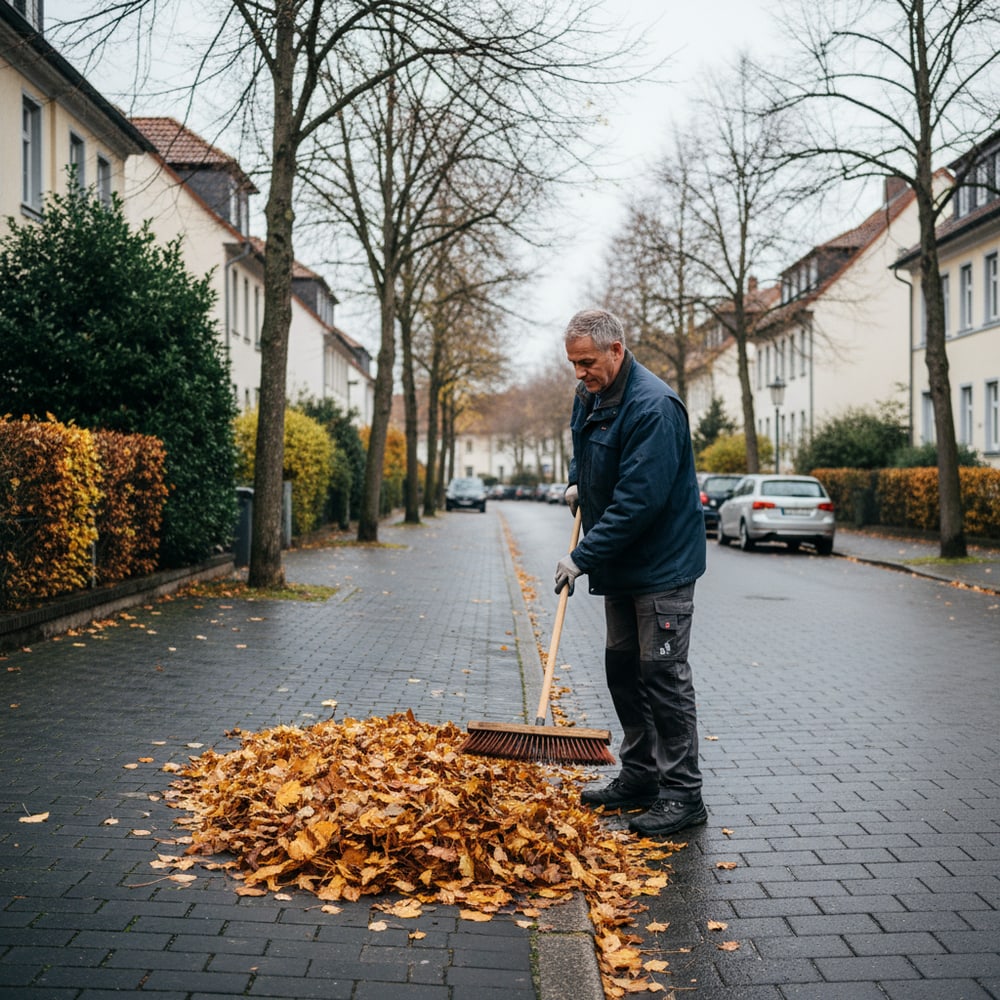Laubbeseitigung im Herbst
